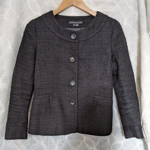 Theory Tessen Jacket Blazer Black Wool Blend Size 2